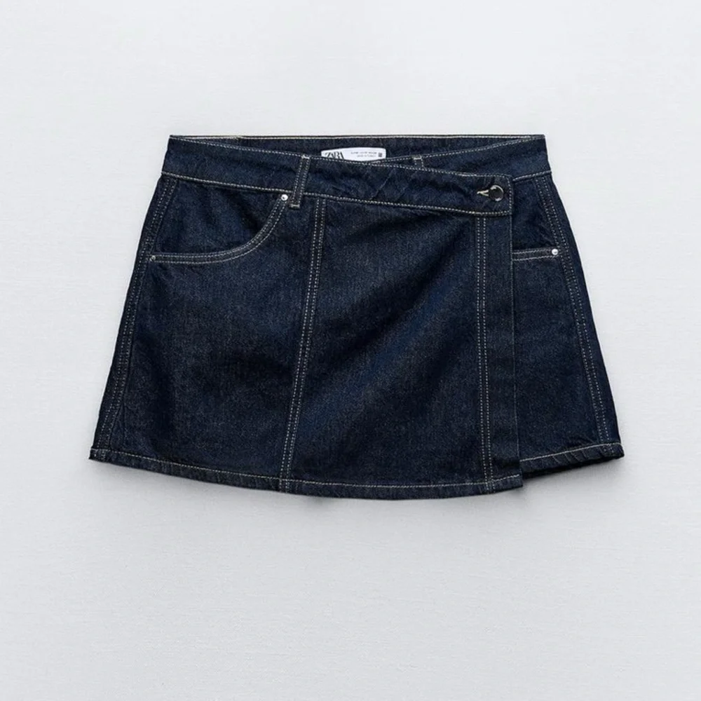 zara denim wrap skort - Picture 1 of 4